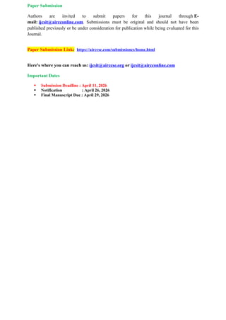 Call for Papers - International Journal of Computer Science ...