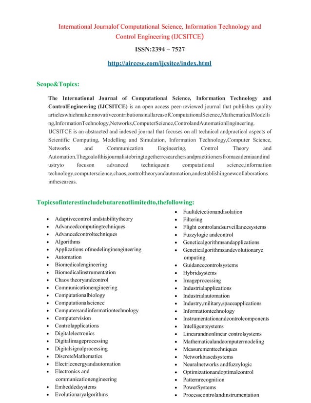 Journal Of Computational Science