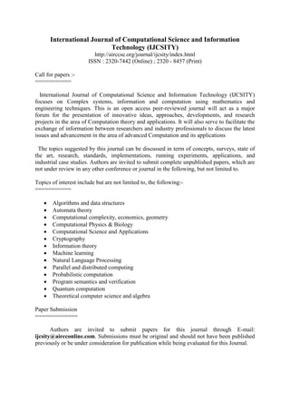 International Journal of Computational Science and Information ... image.