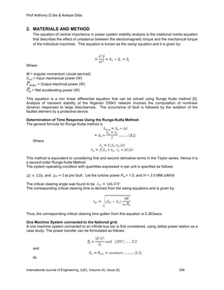 Transient Stability Assessment of the Nigerian 330kV Network. | PDF