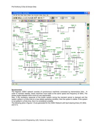Transient Stability Assessment of the Nigerian 330kV Network. | PDF