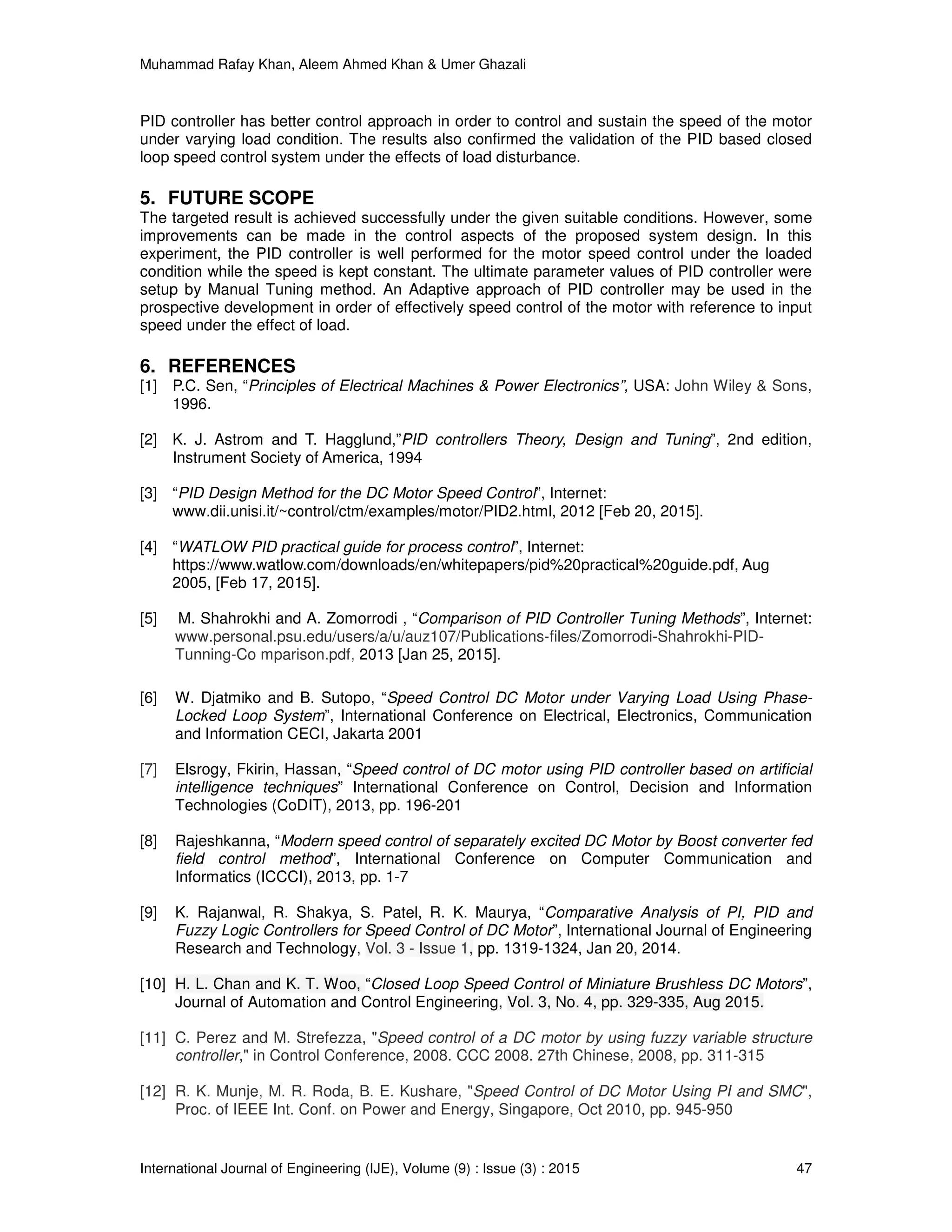 Speed Control of DC Motor under Varying Load Using PID Controller | PDF