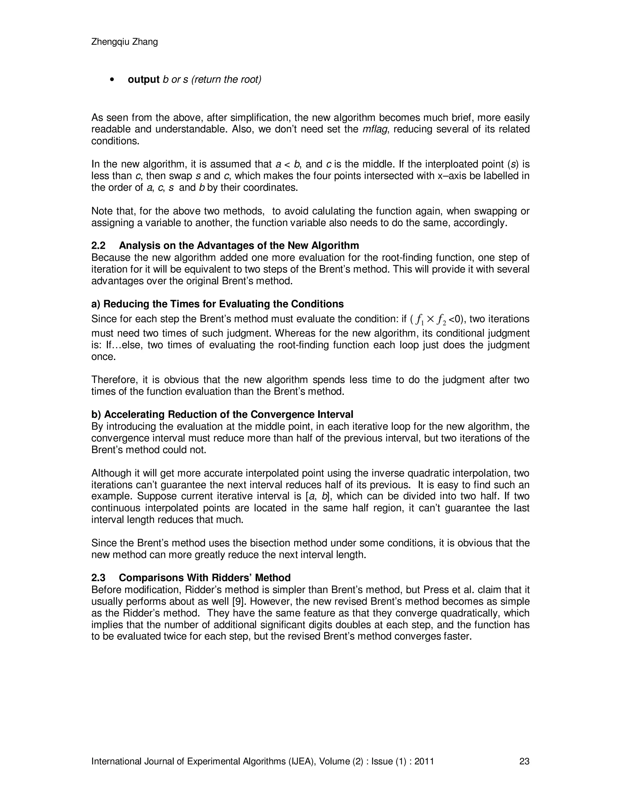 An Improvement to the Brent’s Method | PDF