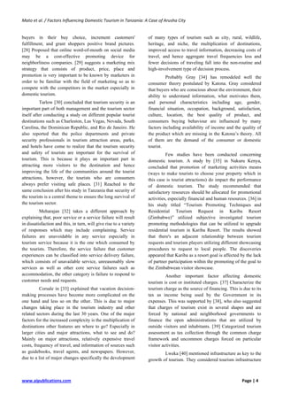 Factors Influencing Domestic Tourism in Tanzania: A Case of Arusha City ...