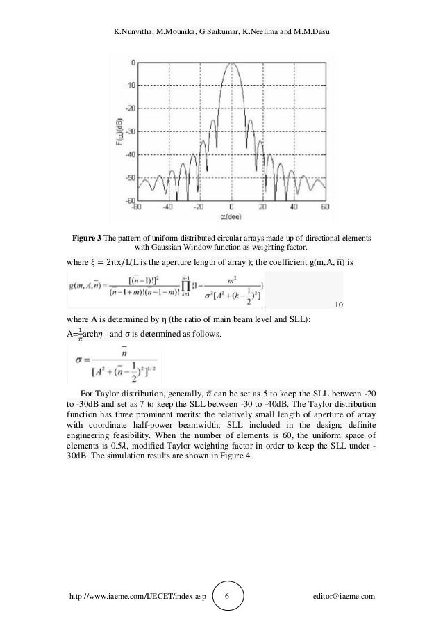 SIDE LOBE REDUCTION OF CIRCULAR ARRAY USING TAYLOR DISTRIBUTION FUNC…