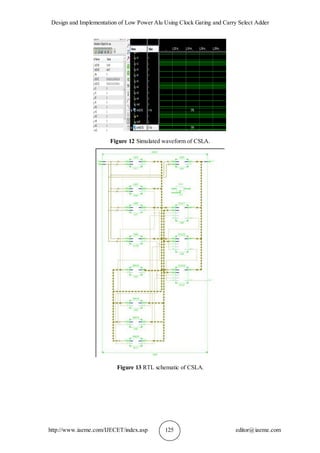 DESIGN AND IMPLEMENTATION OF LOW POWER ALU USING CLOCK GATING AND CARRY ...