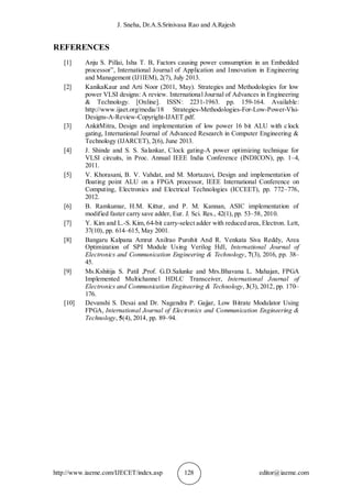 DESIGN AND IMPLEMENTATION OF LOW POWER ALU USING CLOCK GATING AND CARRY ...