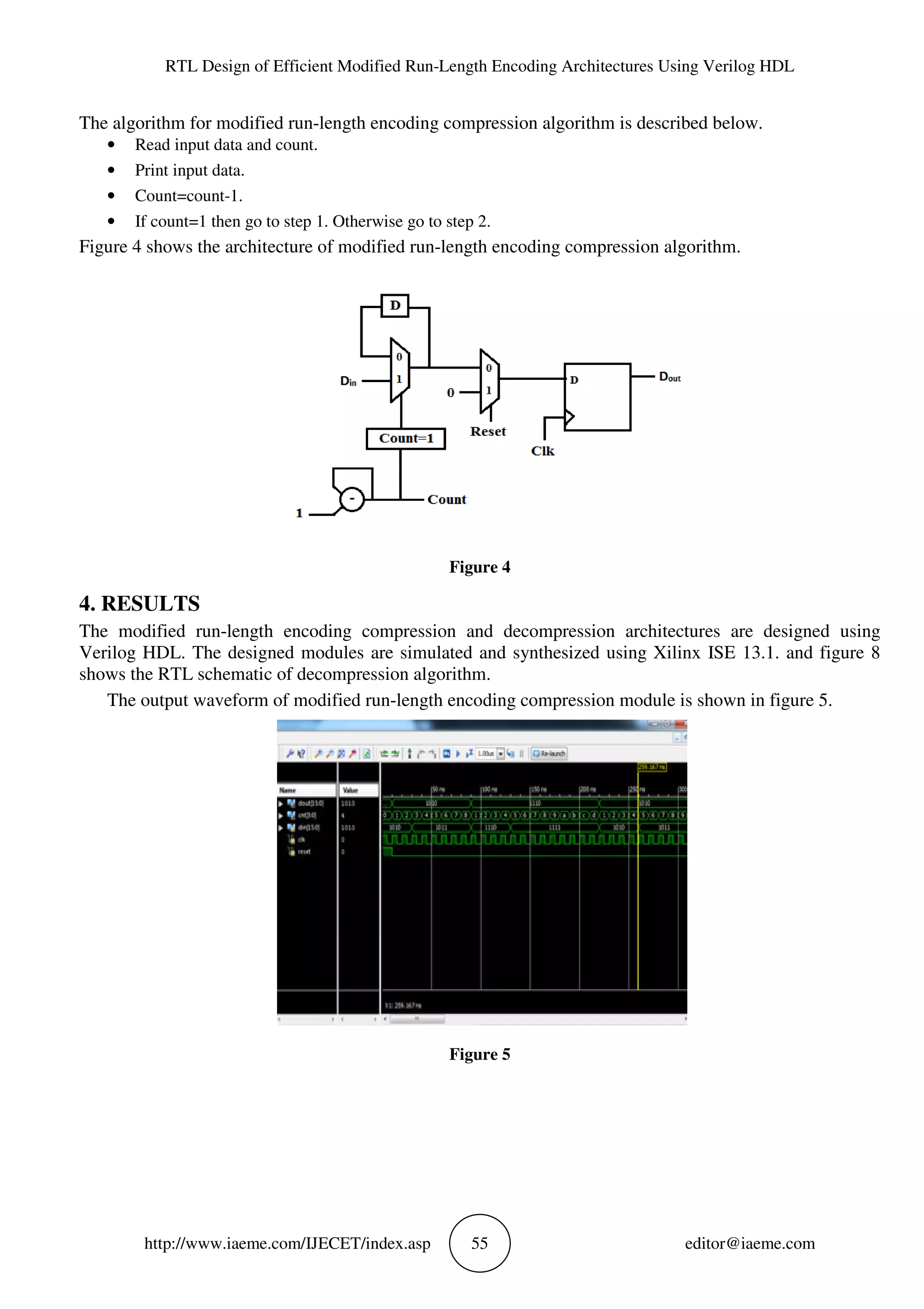 RTL DESIGN OF EFFICIENT MODIFIED RUN-LENGTH ENCODING ARCHITECTURES ...