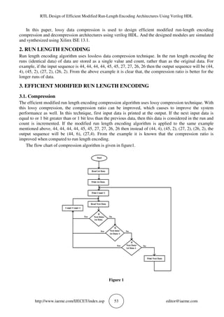 RTL DESIGN OF EFFICIENT MODIFIED RUN-LENGTH ENCODING ARCHITECTURES ...