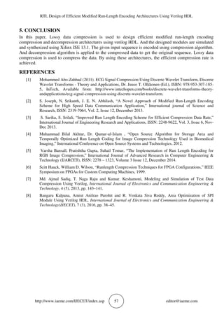 RTL DESIGN OF EFFICIENT MODIFIED RUN-LENGTH ENCODING ARCHITECTURES ...