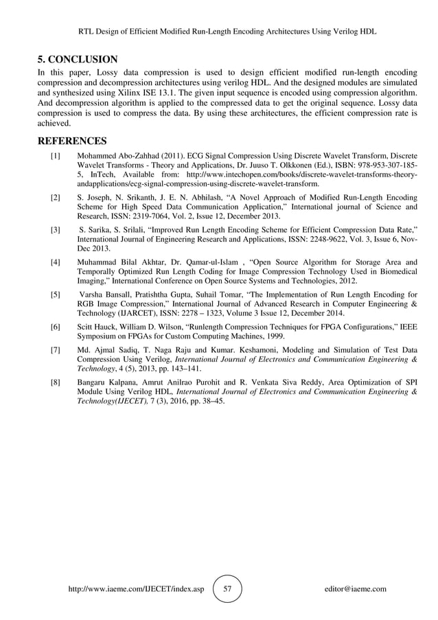 RTL DESIGN OF EFFICIENT MODIFIED RUN-LENGTH ENCODING ARCHITECTURES ...