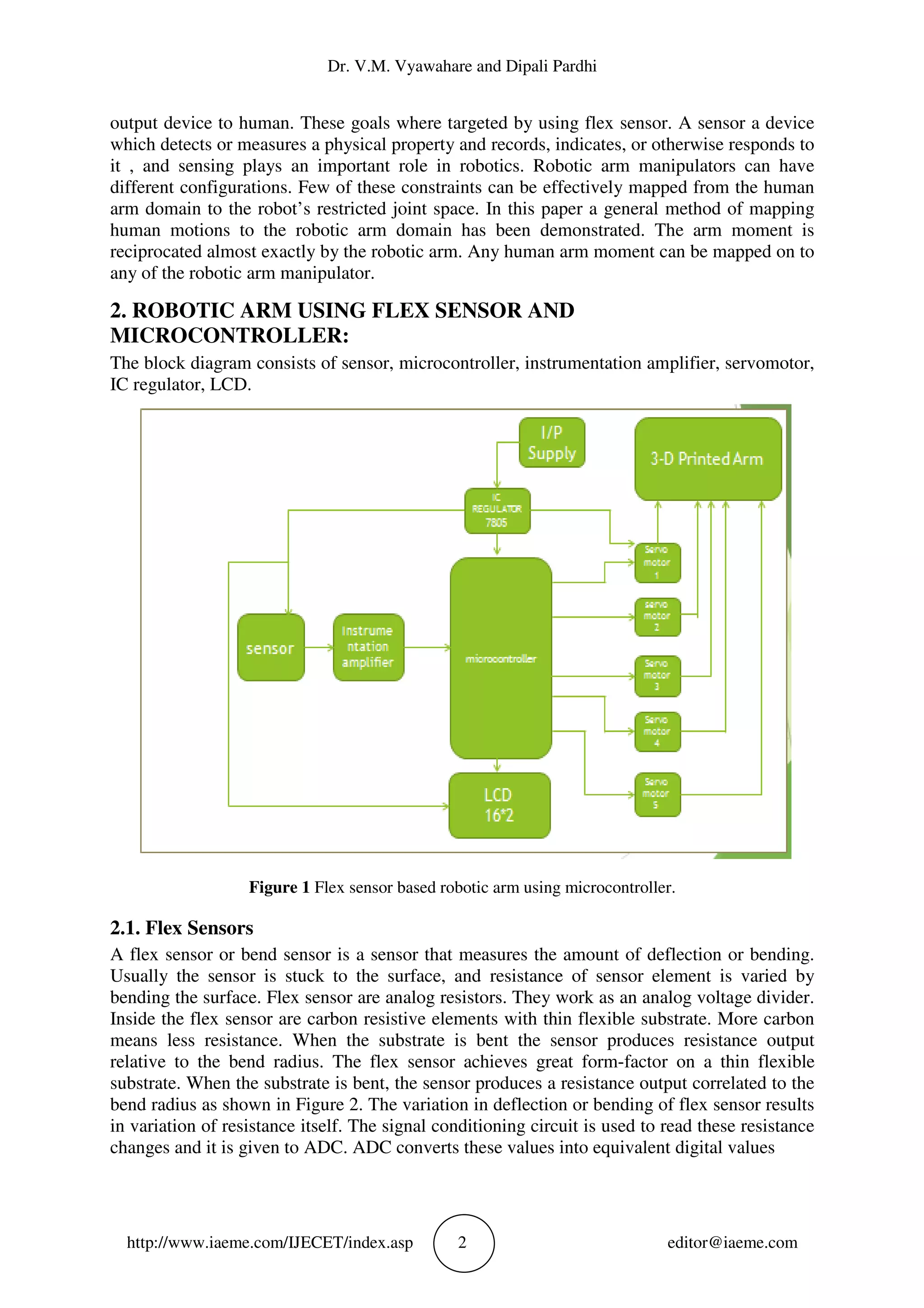 DESIGN OF A PROSTHETIC ARM USING FLEX SENSOR | PDF
