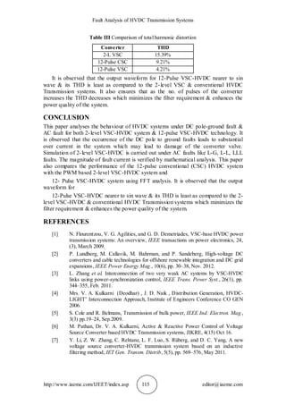 FAULT ANALYSIS OF HVDC TRANSMISSION SYSTEMS | PDF