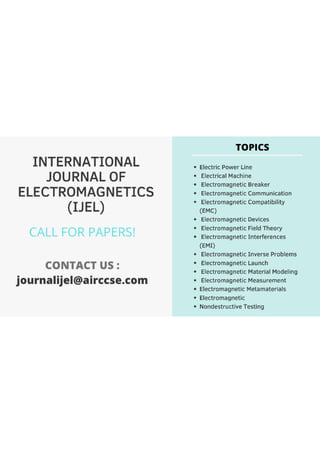 International Journal of Electromagnetics (IJEL)