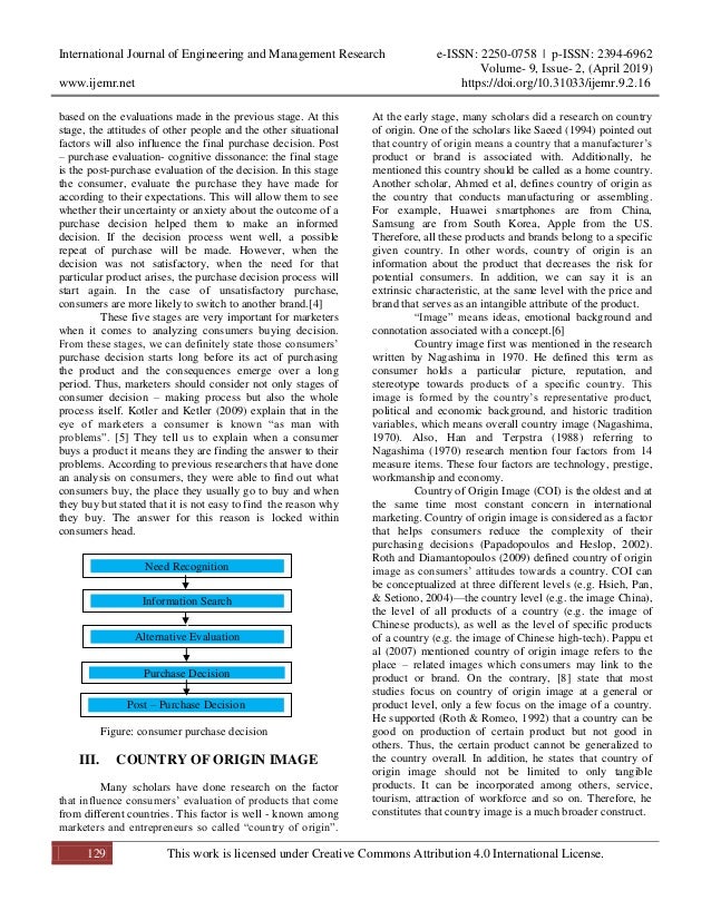 literature review on consumer purchase decision