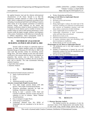 Comparative Study of Seismic Analysis of Building with Light Weight and ...