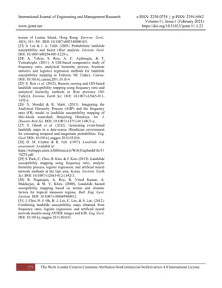 Landslide Susceptibility Assessment Using Modified Frequency Ratio