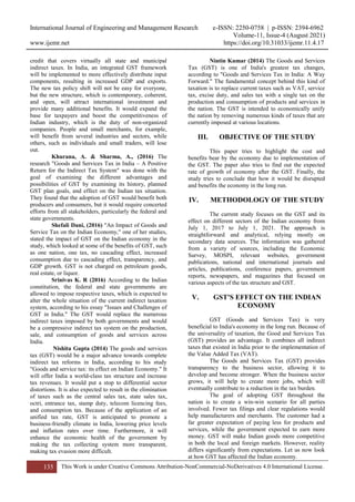 Goods and Services Tax: Benefits and its Impact on Indian Economy | PDF