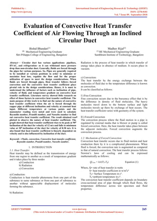 Evaluation of Convective Heat Transfer Coefficient of Air Flowing ...