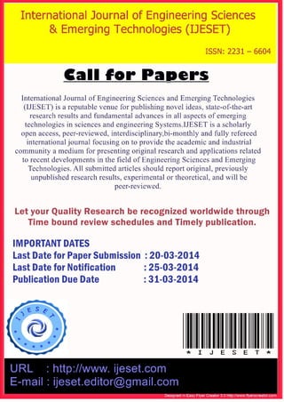 Ijeset-call for engineering papers