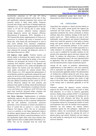 A review: Application of probiotics in aquaculture | PDF