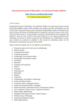 International Journal of Humanities, Art and Social Studies (IJHAS) | PDF