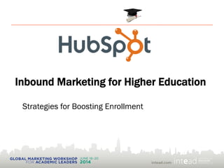Inbound Marketing for Higher Education
Strategies for Boosting Enrollment
 