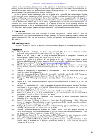 A Survey of Wound Care Practices by Nurses in a Clinical Setting | PDF