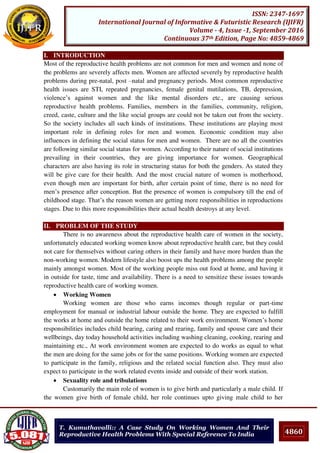 A Case Study On Working Women And Their Reproductive Health Problems ...