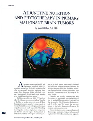 Adjunctive nutrition and phytotherapy in primary malignant brain tumors.