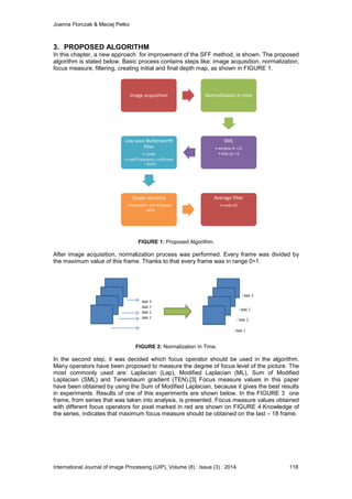 Usage of Shape From Focus Method For 3D Shape Recovery And ...