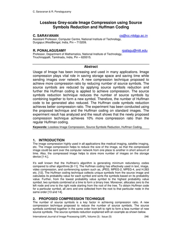 Lossless Grey-scale Image Compression Using Source Symbols Reduction ...
