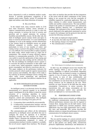 Efficiency Evaluation Metrics for Wireless Intelligent Sensors ...