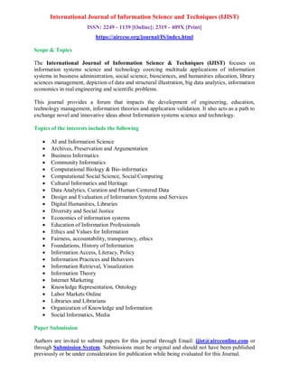 International Journal of Information Sciences and Techniques (IJIST) | PDF