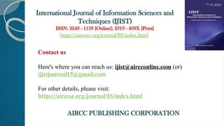 Call for Papers - International Journal of Information Sciences and ...