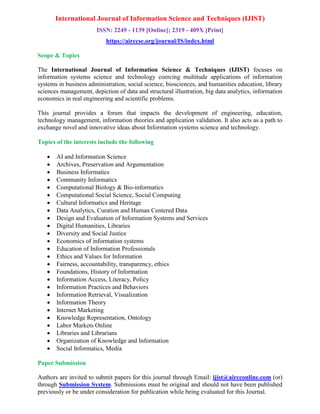 International Journal of Information Sciences and Techniques (IJIST) | PDF