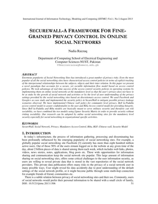 SECUREWALL-A FRAMEWORK FOR FINEGRAINED PRIVACY CONTROL IN ONLINE SOCIAL ...