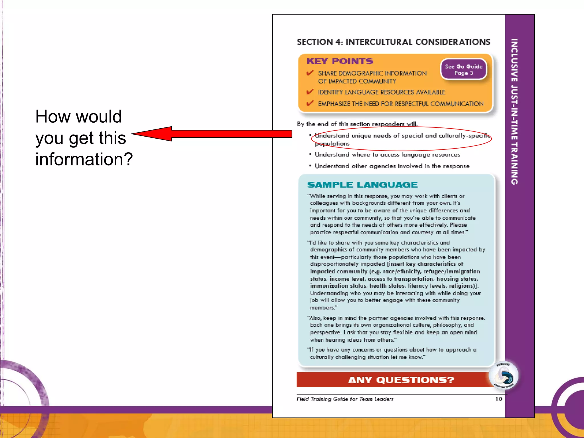 How would
you get this
information?
 