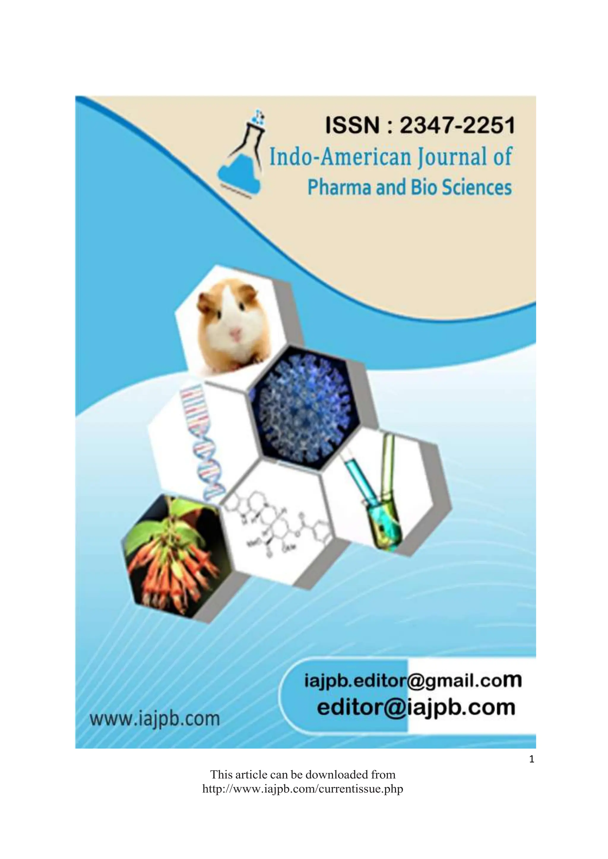 1
This article can be downloaded from
http://www.iajpb.com/currentissue.php
 