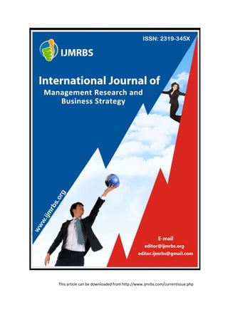 This article can be downloaded from http://www.ijmrbs.com/currentissue.php
 