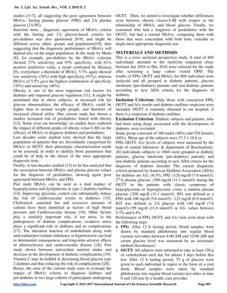Role of Glycated Hemoglobin in the Diagnosis of Diabetes Mellitus and ...