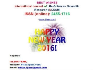 International Journal of Life-Sciences Scientific Research(IJLSSR)