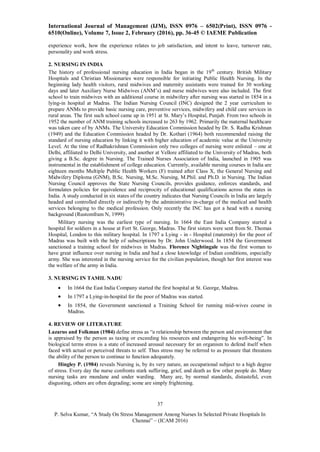 A STUDY ON STRESS MANAGEMENT AMONG NURSES IN SELECTED PRIVATE HOSPITALS ...