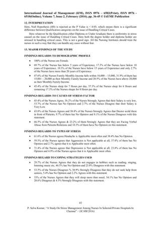 A STUDY ON STRESS MANAGEMENT AMONG NURSES IN SELECTED PRIVATE HOSPITALS ...