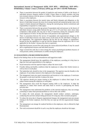 A STUDY ON JOB STRESS AND ITS IMPACT ON EMPLOYEES PERFORMANCE | PDF