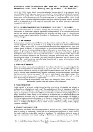 TOTAL QUALITY MANAGEMENT IN EDUCATION SECTOR | PDF