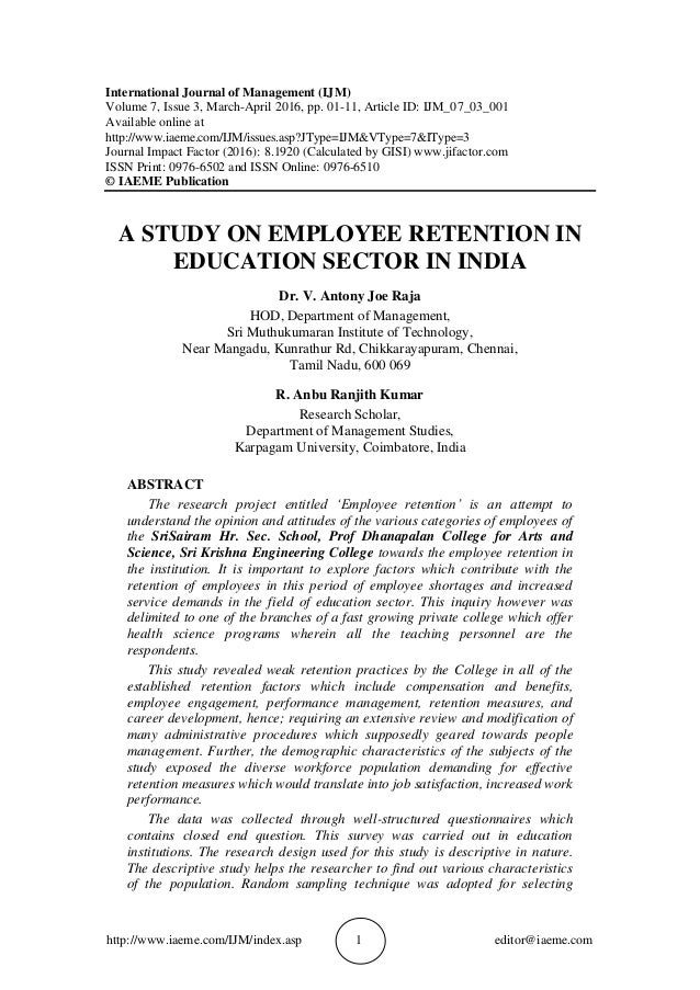 research paper on employee retention