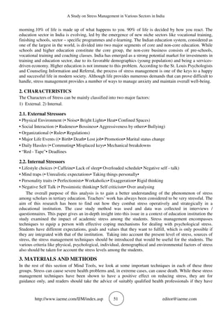A STUDY ON STRESS MANAGEMENT IN VARIOUS SECTORS IN INDIA | PDF