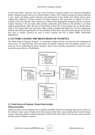 BRAIN DRAIN OF NEPALEASE STUDENT | PDF
