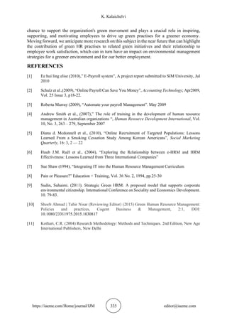 IMPACT OF GREEN HUMAN RESOURCES MANAGEMENT PRACTICES IN THE WORKPLACE | PDF